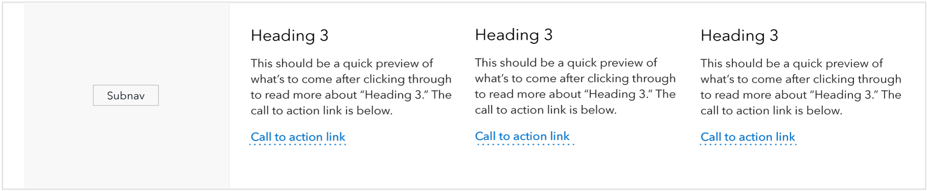 Info unit group: example of third width link blob